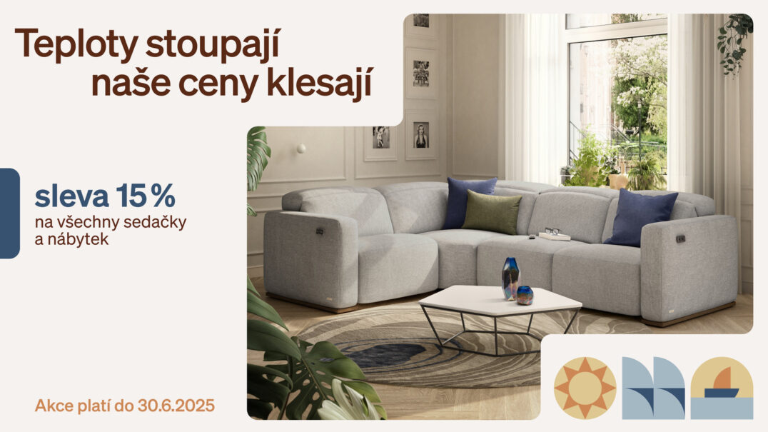 TEPLOTY STOUPAJÍ, NAŠE CENY KLESAJÍ! SLEVA 15 % – JEN DO KONCE ČERVNA!